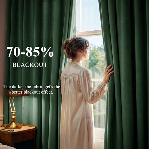 StangH Dark Green Christmas Velvet Drapes Room Darkening - Image 3