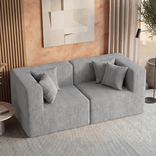 MONVANE 75" Loveseat Sofa, Comfy Chenille Modular Sectional Sofa - Image 5
