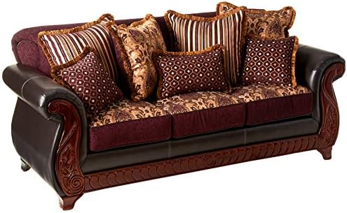 Furniture of America Kildred 2-Piece Fabric and Leatherette Sofa Set - Image 4