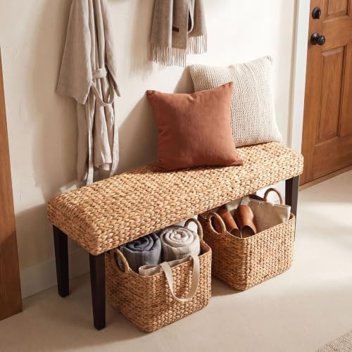 Solid Acacia Wood Entryway Bench - Image 4