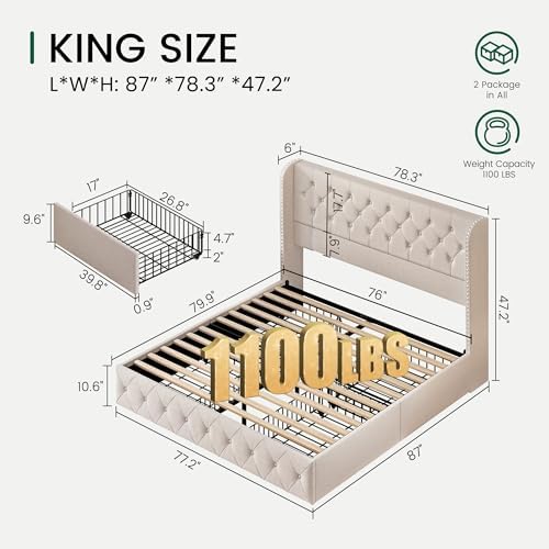 LARMACE King Size Bed Frame - Image 2