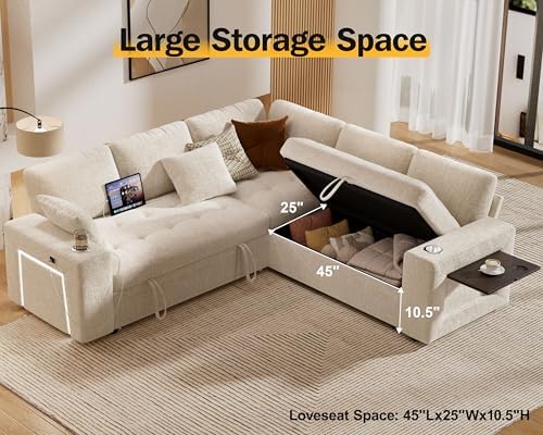 Vipbear 86" Modular Sectional Sleeper Sofa - Image 6