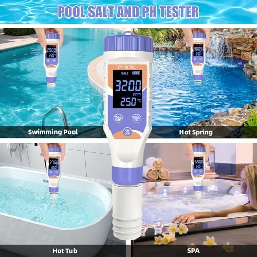 7-in-1 Digital Pool Salt Tester | pH, Chlorine TDS, Temperature Meter - Image 5