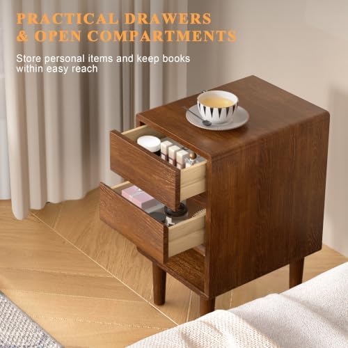 Narrow Nightstand 2 Drawers - Image 3