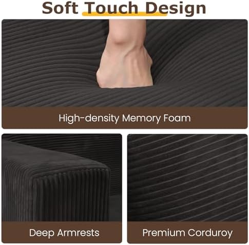 cidludto Convertible Sofa Bed, Boneless Loveseat Folding Couch Bed Foldable - 3 - Image 4