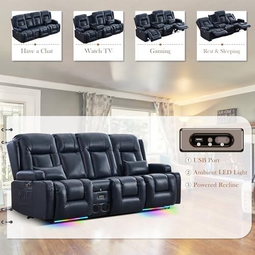 TUNYI Power Loveseat Recliner Sofa - Image 3