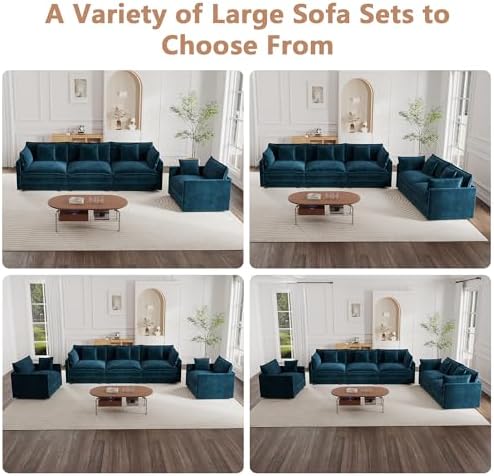 mikibama Luxury 2 Piece Cloud Couches Set, Modern Upholstered Chenille 3 Seater - Image 7