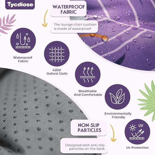 Outdoor Chaise Lounge Chair Cushion Waterproof 74.4x22x4.7 Inch - Image 4