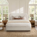 Queen Boucle Upholstered Bed Frame by OFLILAK