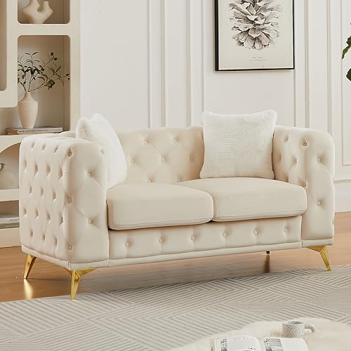 KEIKI 61" Luxury Oversized Velvet Chesterfield Sofa - Image 3