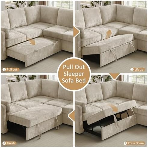 7 Seater 112'' Sectional Sleeper Sofa - Image 5