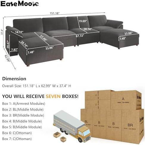 EASE MOOSE U Shape Sectional Couch - Image 2
