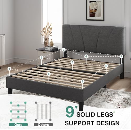 Novilla Queen Size Bed Frame Upholstered Queen Bed Frame - Image 4