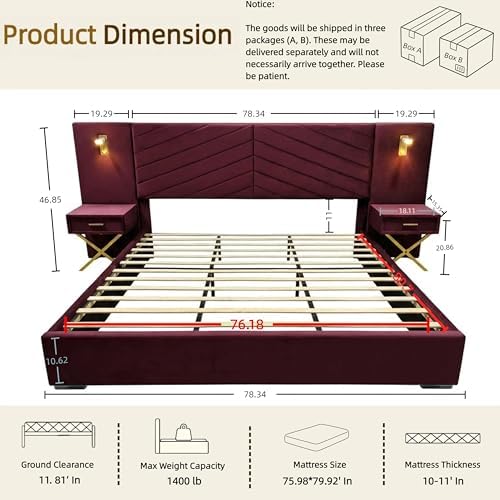 King Velvet Upholstered Bed Frame - Image 2