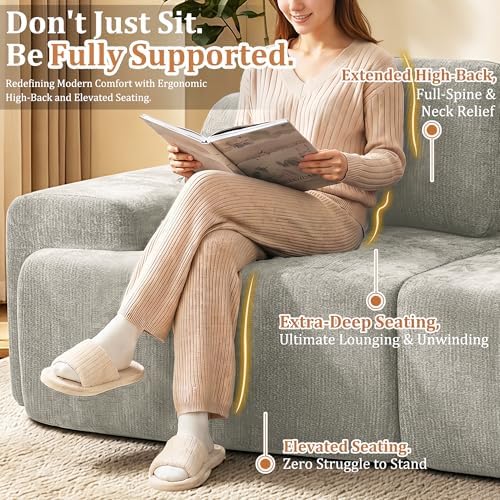 37" Oversized Boneless Couch, Comfort Cloud Sectional Couches - Image 6