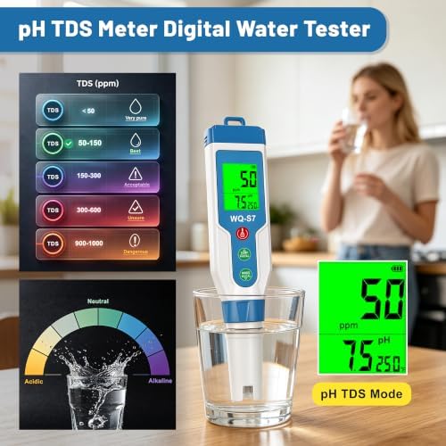 TDS Meter Digital Water Tester, Hydrogen pH ORP Meter - Image 4