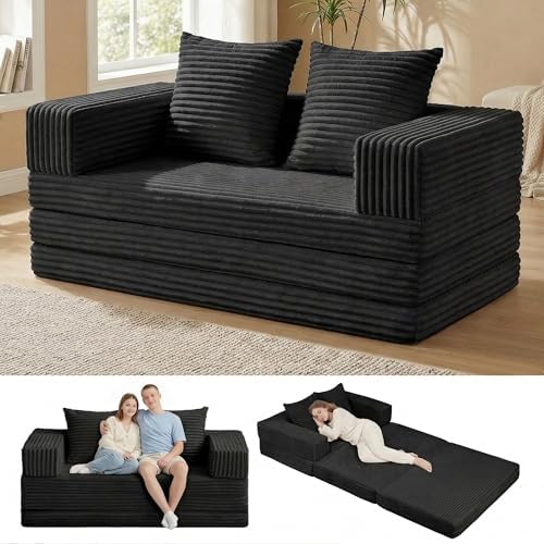 Convertible Sofa Bed, 4-in-1 Boneless Loveseat by Winzoo