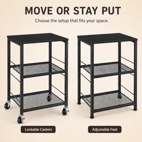 OYEAL Black Night Stand Industrial End Table - Image 4