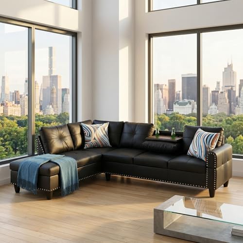 L-Shaped Sectional Sofa, Modern 4-Seat Couch - Image 3