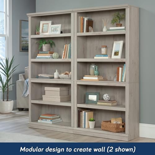 Sauder 5 Tier Book Shelf Wooden Bookcase Multipurpose Bookshelf - Image 4