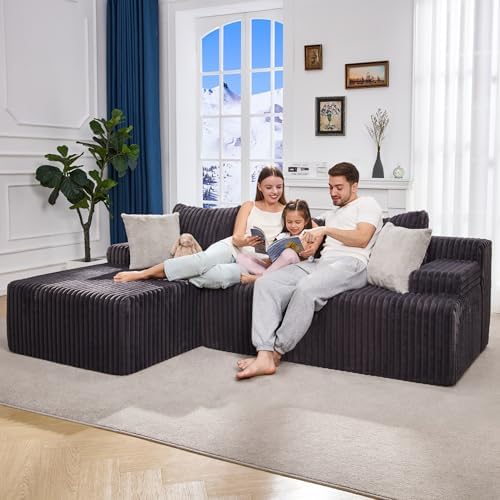 Hobestluk Boneless Couch Modular Sectional Sofa L-Shape Lounge Cloud Couch - Image 3