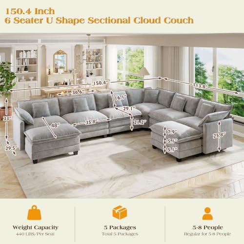 Hanherry Modular Sectional Sofa, Cloud Couch - Image 2