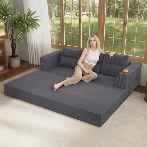 COMAX Futon Sofa Bed, Convertible Sofa Bed, Folding Boneless Couches - Image 2