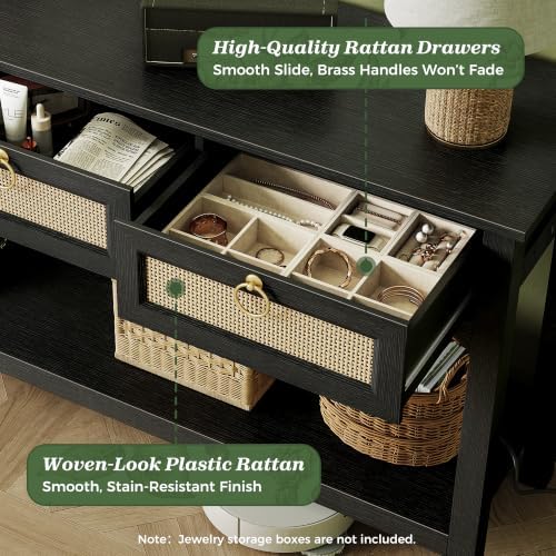 SUPERJARE Rattan Console Sofa Table - Image 6