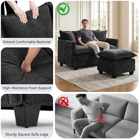 L-Shape Loveseat Sofa Couch - Image 6