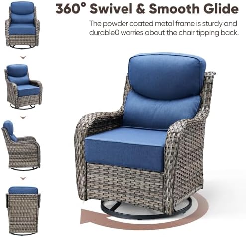 Swivel Patio Chairs sofa Set of 2 - Image 5