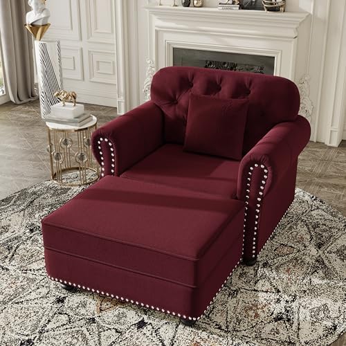KEIKI 41" Velvet Chesterfield Sofa by KEIKI