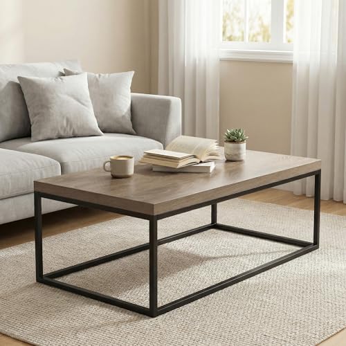 CENSI 47" Grey Wash Oak Coffee Table/Center Table, Large Size - Image 6