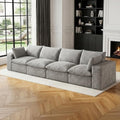 134" Cloud Couch Modular Sectional Sofa, Oversized L-Shaped 4 Seater Deep Seat by MAKIAAP