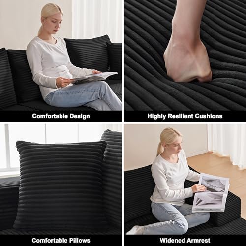 Mangodan 110” Cloud Sectional Couch, Boneless Sofa - Image 6