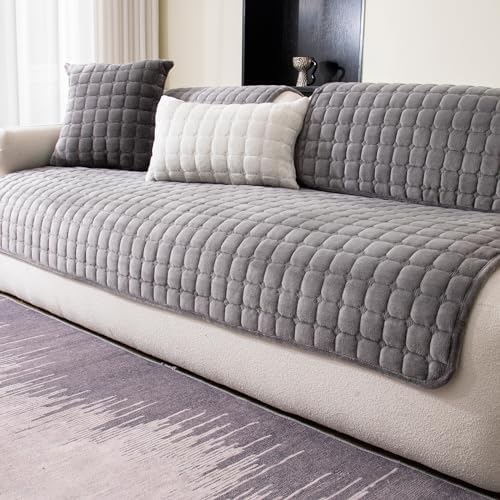 Velvet Sectional Couch Cover for 3 Seats by MDSASFD