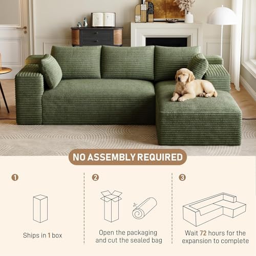 ONEMMLION 96" L-Shaped Cloud Boneless Couch Sofa - Image 6
