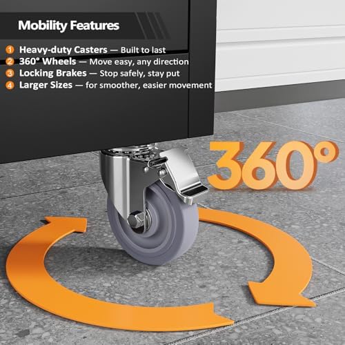 VINGLI Rolling Metal Storage Cabinet - Image 5