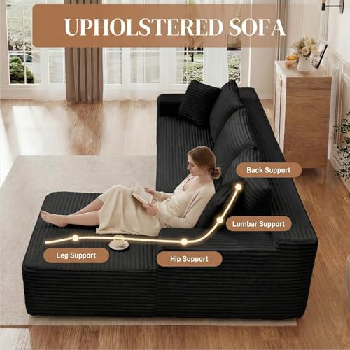 95" L Shaped Cloud Boneless Sectional Couches - Image 4