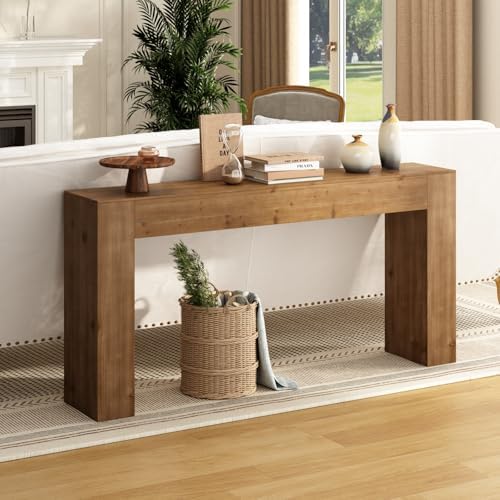 63" Solid Wood Console Table for Entryway, Long Farmhouse Sofa Table - Image 5