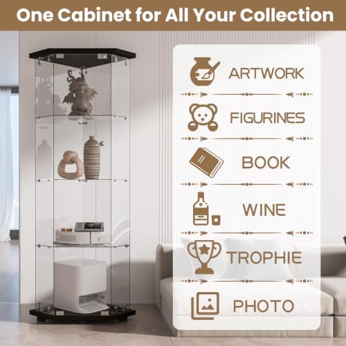 LFT HUIMEI2Y 4-Tier Glass Corner Cabinet - Image 5