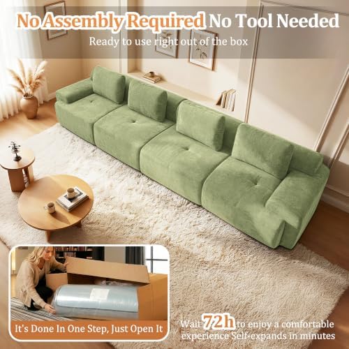 159" Oversized Boneless Couch, Comfort Cloud Sectional Couches - Image 5