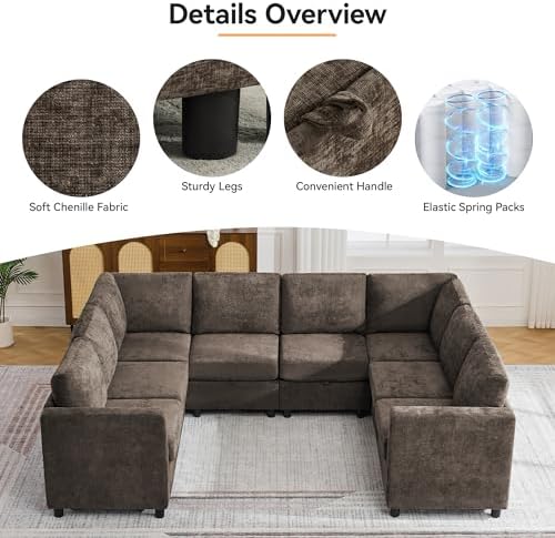 104'' U Shaped Modular Sofa, Sectional Couches - Image 5