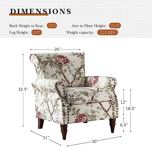 HULALA HOME Traditional Floral Accent Chair - Image 2