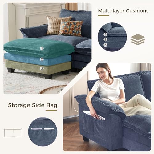 Large V-Shaped Modular Sectional Sofa, 7 Seater Cloud Couch - Image 4