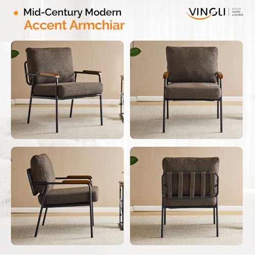 VINGLI Mid-Century Modern Accent Armchiars Set of 2 - Image 3