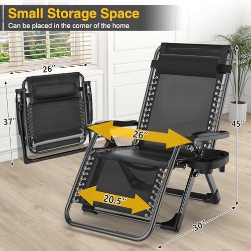 Suteck Zero Gravity Chair, Folding Lounge Chairs - Image 2