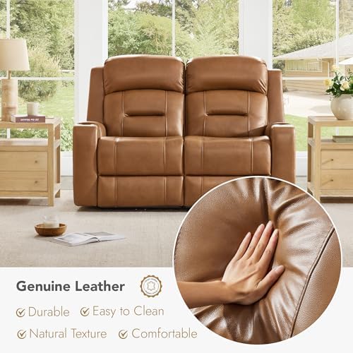 Watson & Whitely Genuine Leather Lay Flat Power Reclining Loveseat - Image 4