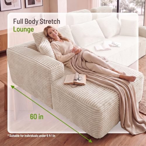 96" Boneless Couch, High Back Support L Shaped Oversized Living Room Sofa - Image 6