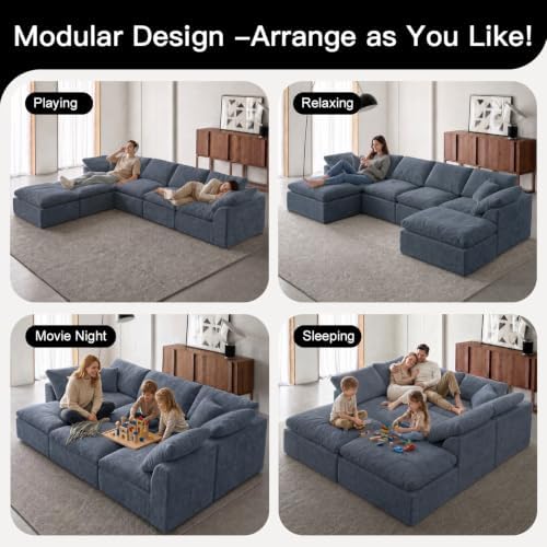 138" Boneless Cloud Couch Sectional - Image 5