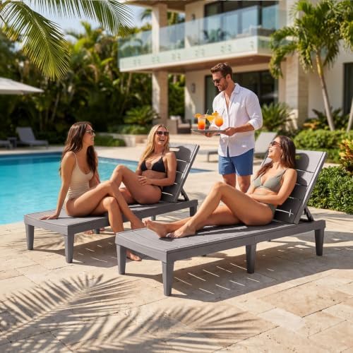 Homall Patio Chaise Lounge Chairs Set of 2, Outdoor Lightweight Lounge Chairs - Image 2